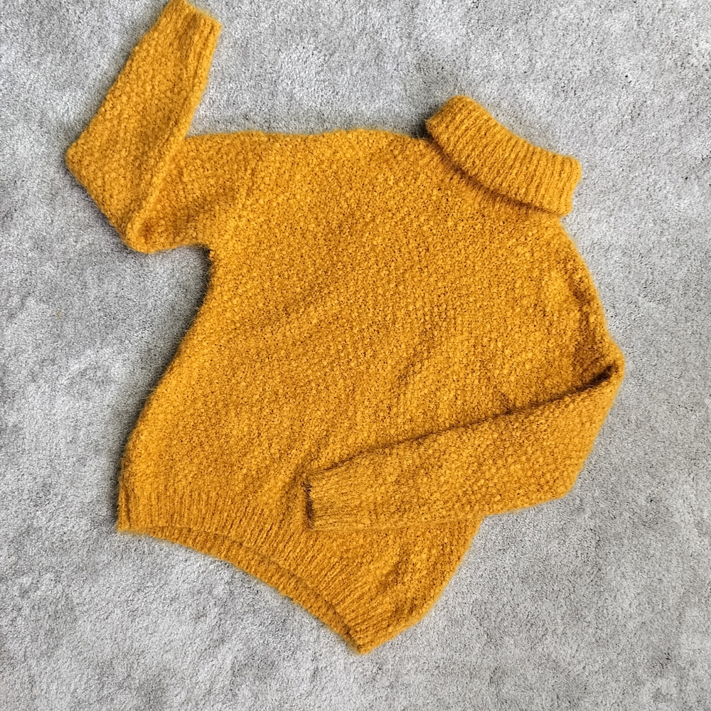 Forever 21 Golden Turtleneck Sweater Mustard Knitted Women Warm Sweater